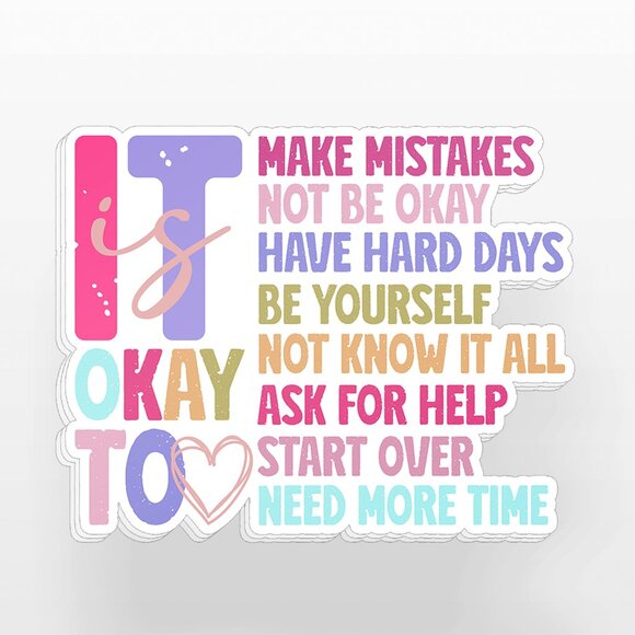 3pc - It's Okay To Sticker Decal Pack – Tumbler, Laptop - Picture 7 of 7